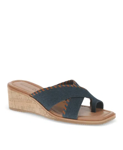 Baretraps Women's Paige Wedge Sandals In Dark Denim