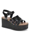 Baretraps Savannah Womens Animal Print Manmade Wedge Heels In Black- Manmade