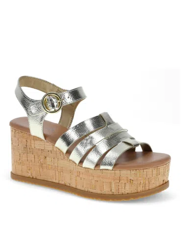 Baretraps Women's Savannah Platform Wedge Sandals In Light Gold- Manmade