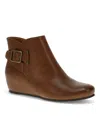 Baretraps Serena Womens Faux Leather Ankle Wedge Boots In Cognac