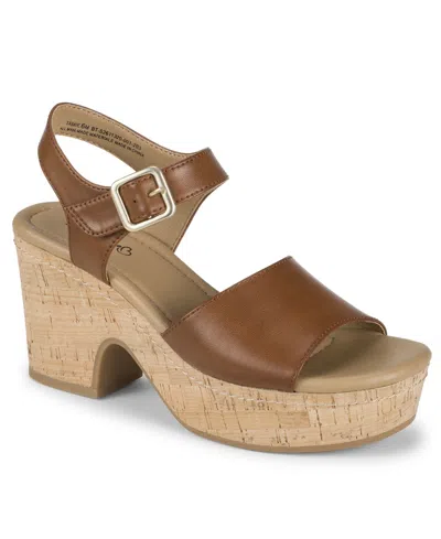 Baretraps Women's Tamie Round Toe Wedge Sandals In Brown