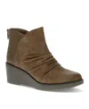 Baretraps Womens Ruched Faux Suede Booties In Dark Taupe