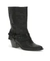 Baretraps Yamura Womens Strappy Manmade Motorcycle Boots In Black