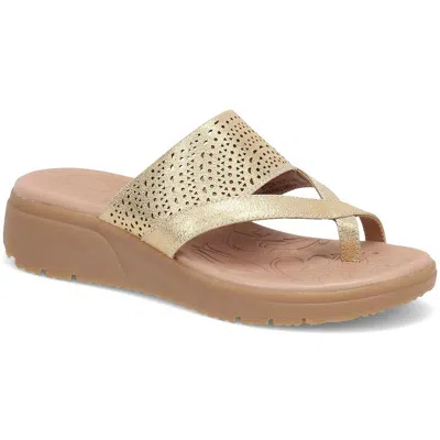 Baretraps Womens Toe Loop Manmade Flatform Sandals In Old Gold