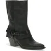 Baretraps Yamura Womens Strappy Manmade Motorcycle Boots In Black