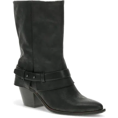 Baretraps Yamura Womens Strappy Manmade Motorcycle Boots In Black
