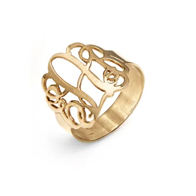 Bargainbazaar 14k Gold Fancy Script Monogram Ring