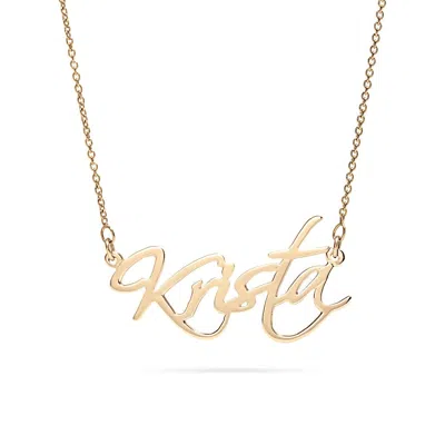 Bargainbazaar 14k Gold Fancy Script Nameplate Necklace - 18 Inches In Pattern