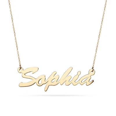 Bargainbazaar 14k Gold Thin Script Nameplate Necklace - 16 Inches In Pattern