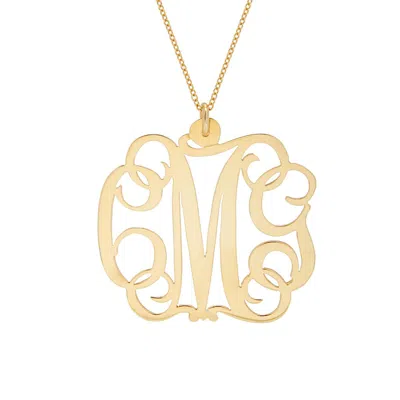Bargainbazaar 14k Solid Gold Fancy Script Monogram - Medium / 18 Inches