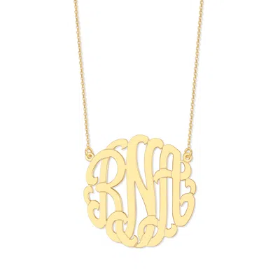 Bargainbazaar 14k Solid Gold Monogram Necklace - Large / 18 Inches