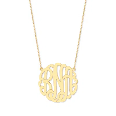 Bargainbazaar 14k Solid Gold Monogram Necklace - Medium / 16 Inches