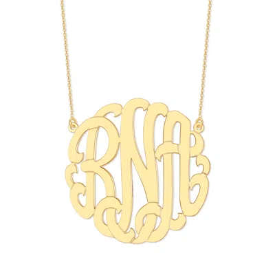 Bargainbazaar 14k Solid Gold Monogram Necklace - X-large / 18 Inches