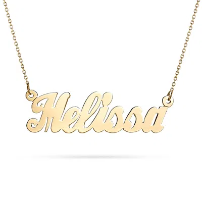 Bargainbazaar 14k Solid Gold Simple Script Custom Name Necklace