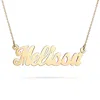 Bargainbazaar 14k Solid Gold Simple Script Custom Name Necklace - 18 Inches