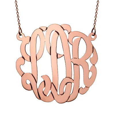 Bargainbazaar 14k Solid Rose Gold Monogram - Large / 16 Inches