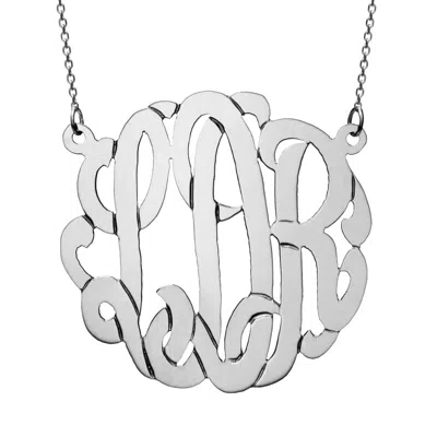 Bargainbazaar 14k Solid White Gold Monogram - Large / 18 Inches