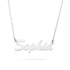 Bargainbazaar 14k White Gold Thin Script Nameplate Necklace