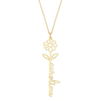 Bargainbazaar Birth Flower Name Necklace - Gold / April-daisy