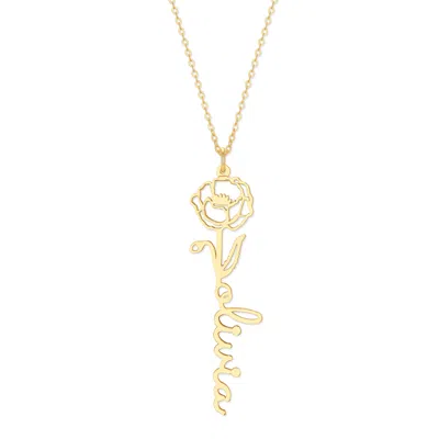 Bargainbazaar Birth Flower Name Necklace - Gold / August-poppy