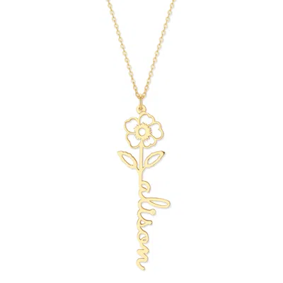 Bargainbazaar Birth Flower Name Necklace - Gold / February-violet