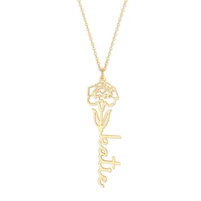 Bargainbazaar Birth Flower Name Necklace - Gold / January-carnation