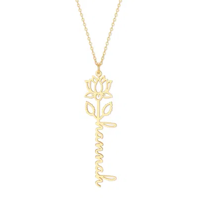 Bargainbazaar Birth Flower Name Necklace - Gold / July-lotus