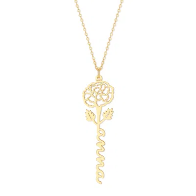 Bargainbazaar Birth Flower Name Necklace - Gold / October-marigold