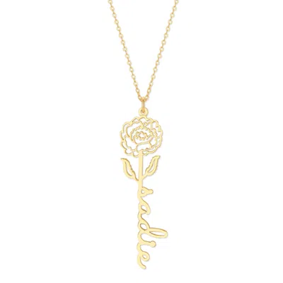 Bargainbazaar Birth Flower Name Necklace - Gold / September-peony