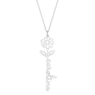 Bargainbazaar Birth Flower Name Necklace - Silver / April-daisy