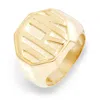 Bargainbazaar Block Monogram Octagon Gold Signet Ring - 10 In Pattern