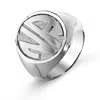 Bargainbazaar Block Two Initial Silver Signet Ring - 9