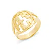 Bargainbazaar Custom Block Monogram Ring - Gold / 9
