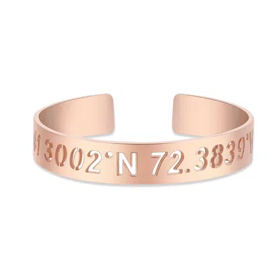 Bargainbazaar Custom Coordinate Cut Out Cuff Bracelet - Rose Gold
