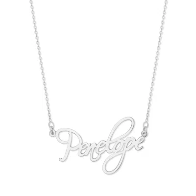 Bargainbazaar Custom Fancy Script Custom Name Necklace - Silver / 18 Inches