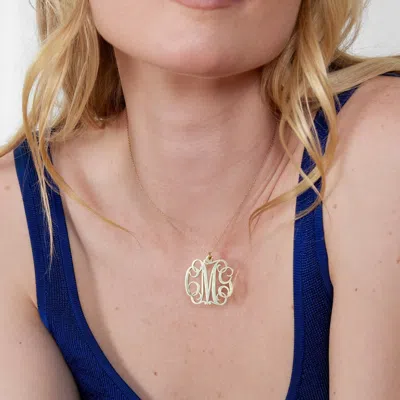 Bargainbazaar Custom Fancy Script Monogram Necklace