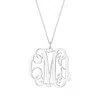 Bargainbazaar Custom Fancy Script Monogram Necklace - Silver / Medium / 18 Inches
