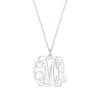 Bargainbazaar Custom Fancy Script Monogram Necklace - Silver / Small / 20 Inches
