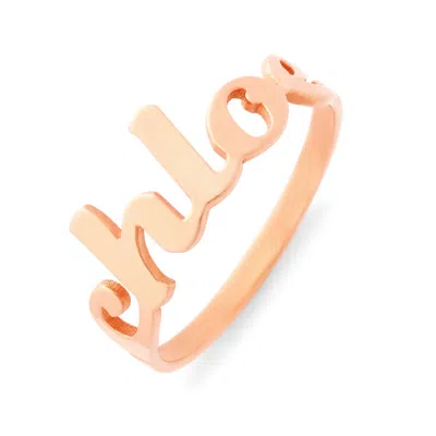 Bargainbazaar Custom Magnolia Script Name Ring - Rose Gold / 5