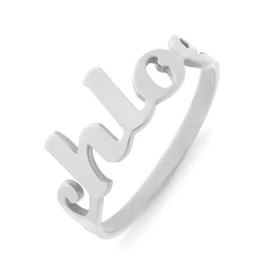 Bargainbazaar Custom Magnolia Script Name Ring - Silver / 5