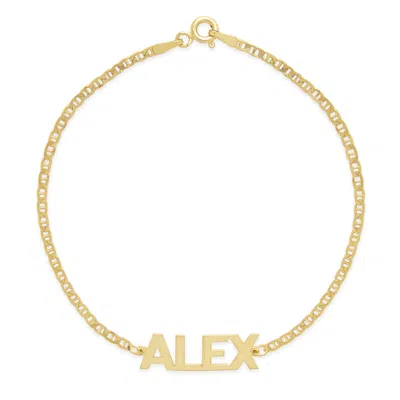 Bargainbazaar Custom Men's Modern Block Name Bracelet - Gold