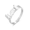 Bargainbazaar Custom Modern Script Name Ring - Silver / 6