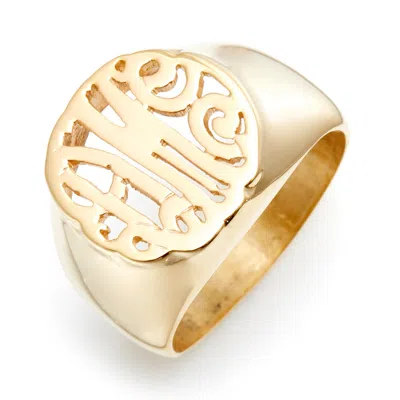 Bargainbazaar Custom Monogram Signet Ring - Gold / 5