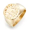 Bargainbazaar Custom Monogram Signet Ring - Gold / 7