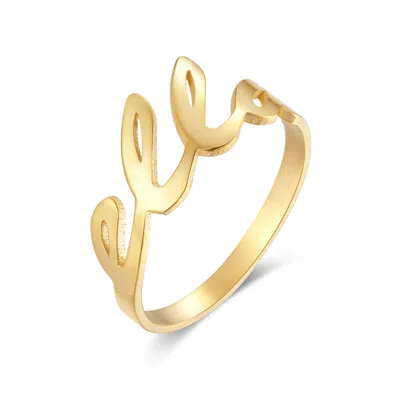 Bargainbazaar Custom Thin Script Name Ring - Gold / 8