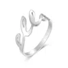 Bargainbazaar Custom Thin Script Name Ring - Silver / 9