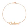 Bargainbazaar Magnolia Script Rose Gold Name Anklet