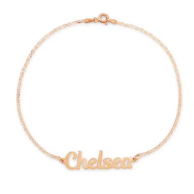 Bargainbazaar Magnolia Script Rose Gold Name Anklet