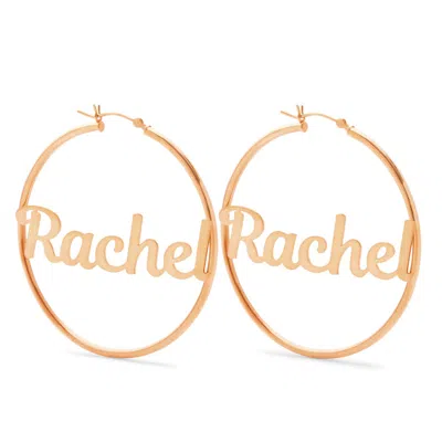 Bargainbazaar Magnolia Script Rose Gold Name Hoops