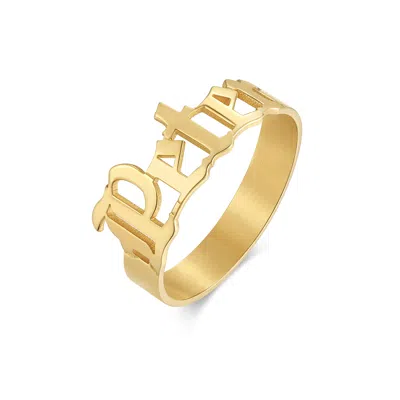 Bargainbazaar Men's Gothic Gold Name Ring